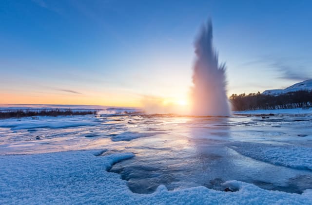 Gejzer Strokkur zimą